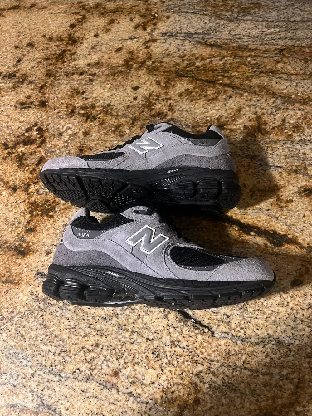 New Balance Black & Gray Mesh Suede Running Shoes